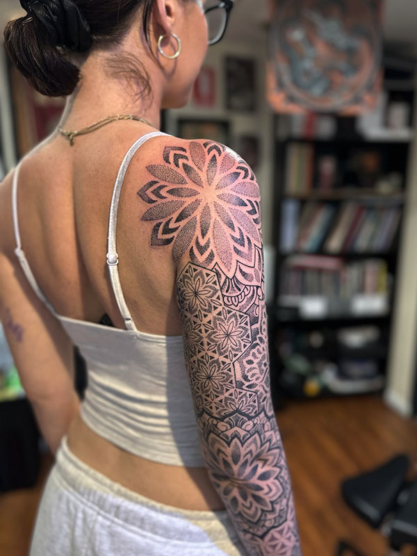 hình xăm mandala full tay