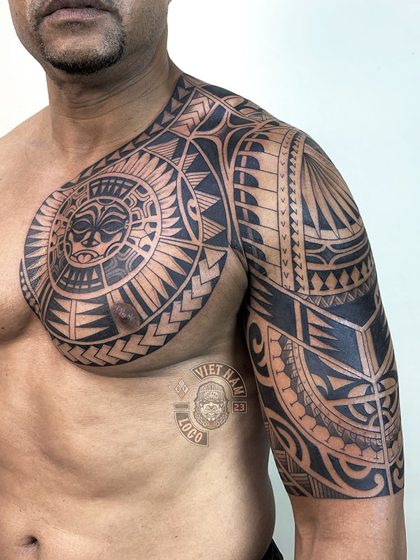 xăm maori ngực, xăm maori ở ngực